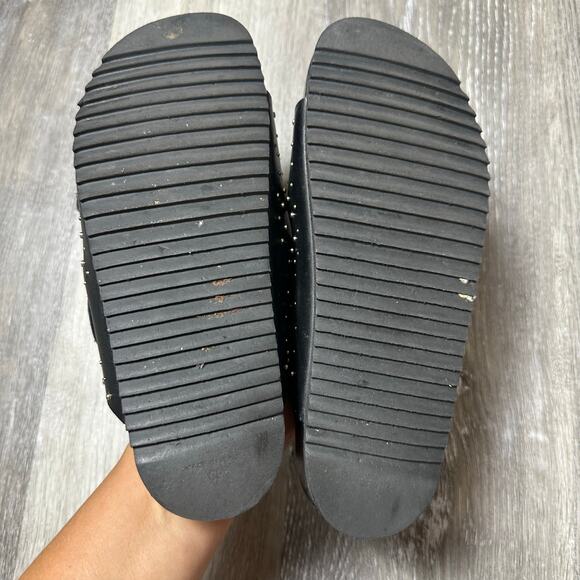 Antenora Black Double Buckle Strap Slide Sandals - Picture 6 of 6